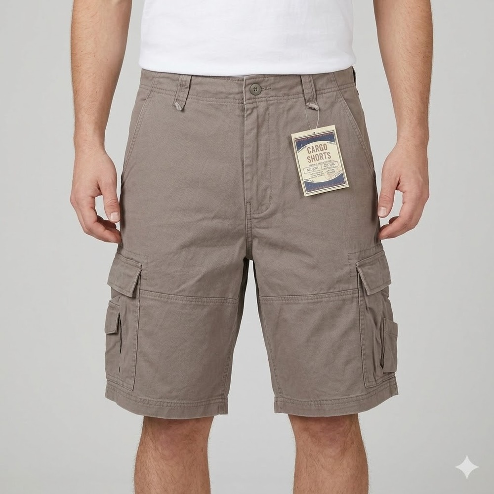 Steve & Barry's Mens Cargo Shorts Taupe Size 34 NWT‎